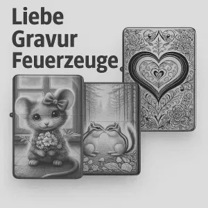Feuerzeuge mit Liebesmotiv Gravur