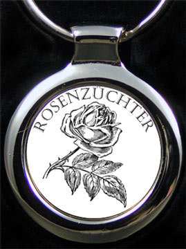 Rosenzüchter als Gravur auf Schlüsselanhänger mit Namensgravur