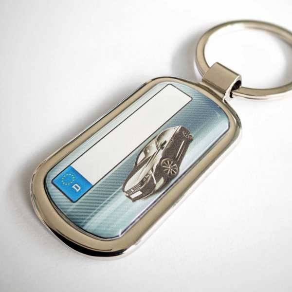 Peugeot 508 Schlüsselanhänger personalisiert & Kennzeichen & Gravur auf der Rückseite