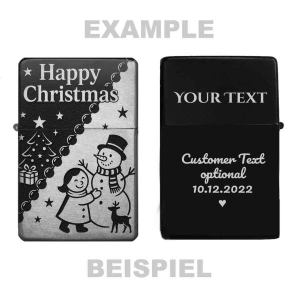 Happy Christmas Feuerzeug optional personalisiert
