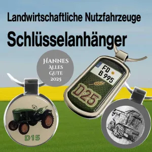 Traktor Schlüsselanhänger mit Gravur