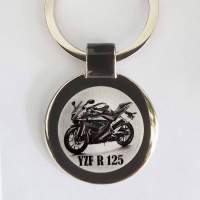 Yamaha YZF R125 Motorrad Schlüsselanhänger personalisiert - original Fotogravur Yamaha YZF R125 Motorrad Schlüsselanhänger personalisiert - original Fotogravur
