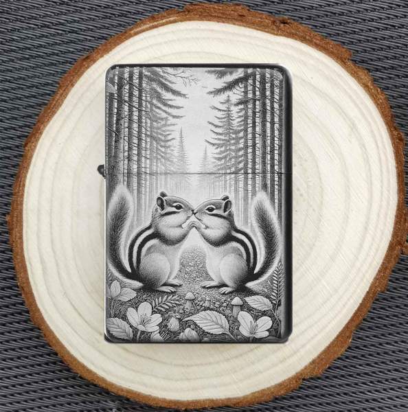 Chipmunks Feuerzeug Streifenhörnchen Tierbild Geschenkidee personalisiert
