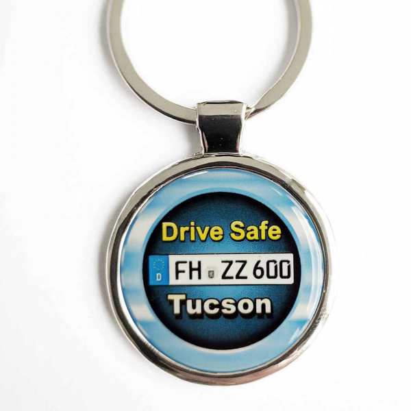 Hyundai Tucson Drive Safe Schlüsselanhänger personalisiert & Kennzeichen & Gravur