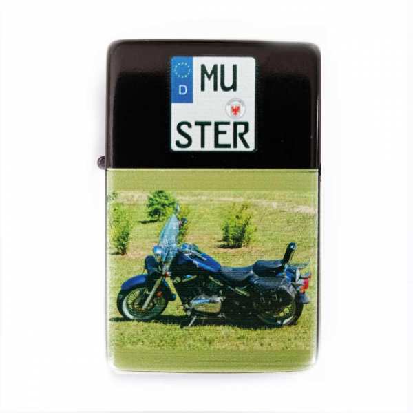 Motorrad Kennzeichen Fotogeschenk Feuerzeug