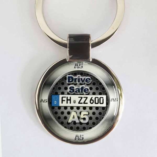 Audi A5 Design Schlüsselanhänger personalisiert & Kennzeichen & Gravur