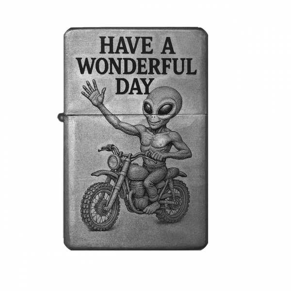 Sturmfeuerzeug "Wonderful Day – Bike" – personalisierbar