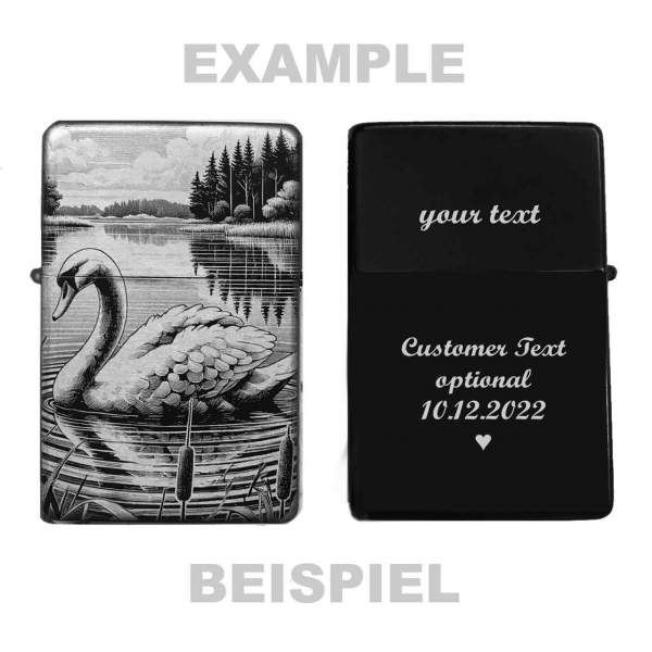 Feuerzeug Schwan am See – personalisierbar
