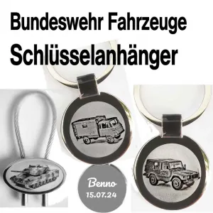 Schlüsselanhänger Bundeswehr Fahrzeuge graviert