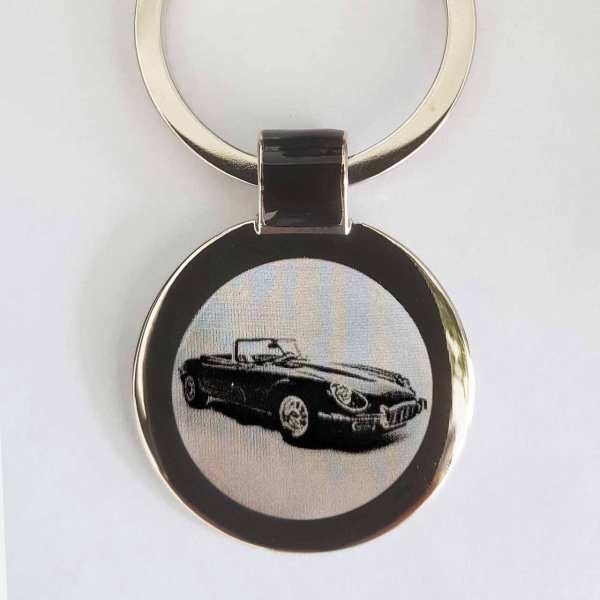 Jaguar E-Type Schlüsselanhänger personalisiert - original Fotogravur