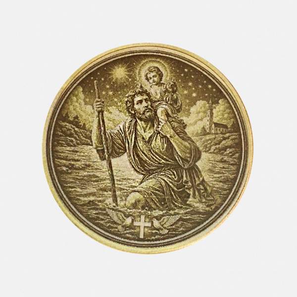 Christopherus Schutzpatron Münze personalisierbar mit Text oder Foto