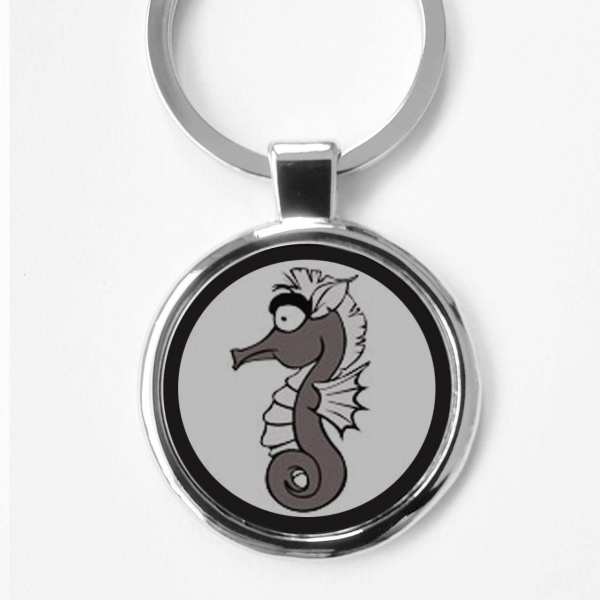 Seepferd Cartoon Schlüsselanhänger personalisiert