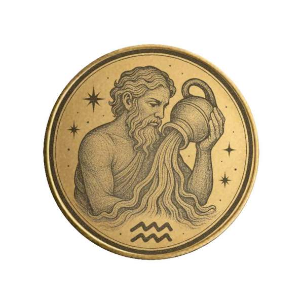 Gravurmünze Sternzeichen Wassermann personalisierbar