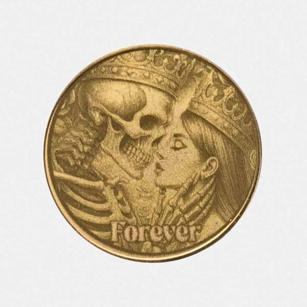 Gravurmünze Skull Love Forever