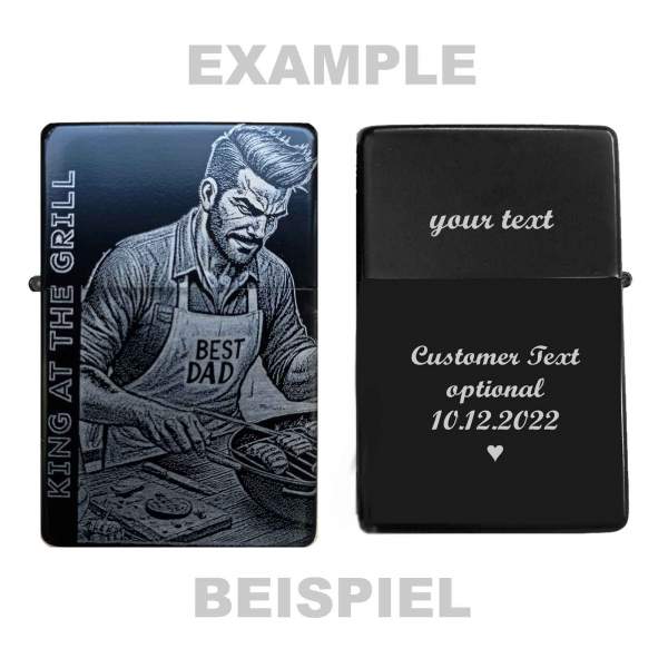 Best Dad Feuerzeug mit Gravur Geschenkidee King of Grill personalisierbar