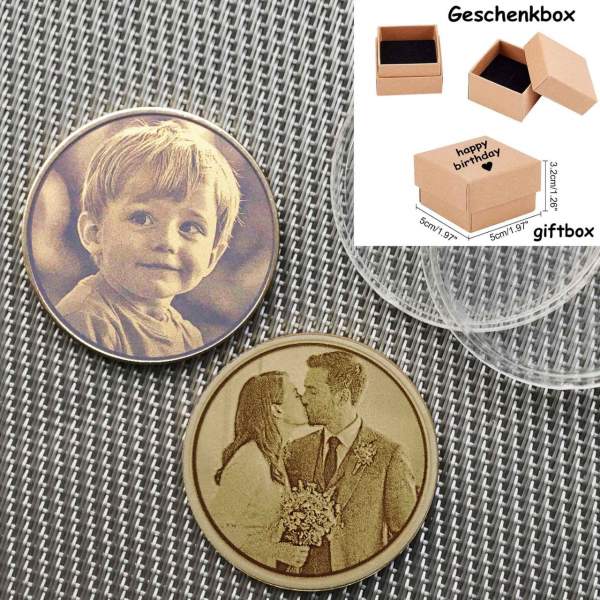 Hochzeitsmünze personalisiert – mit Gravur von Namen & Datum aus Messing