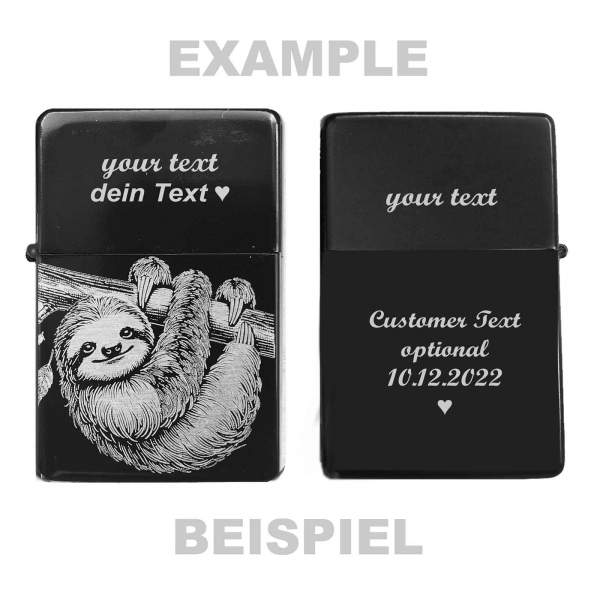Faultier Feuerzeug personalisierbar Sloth Illustration personalisiertes Geschenk