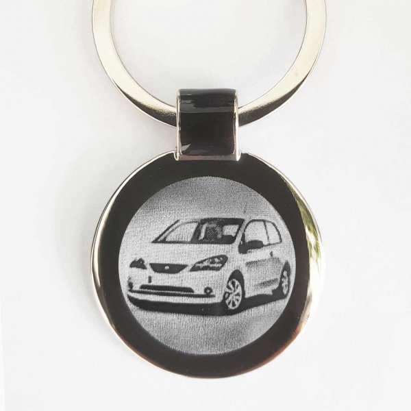 Seat Mii Schlüsselanhänger personalisiert - original Fotogravur