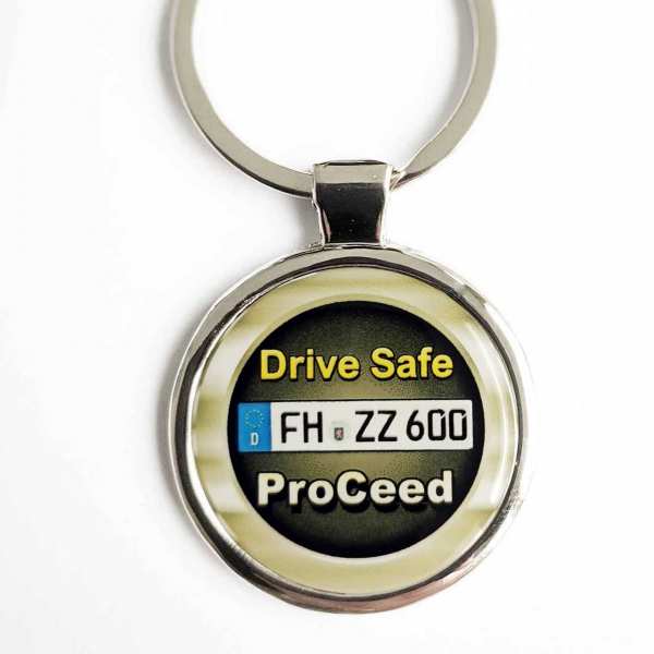 Kia ProCeed Drive Safe Schlüsselanhänger personalisiert & Kennzeichen & Gravur