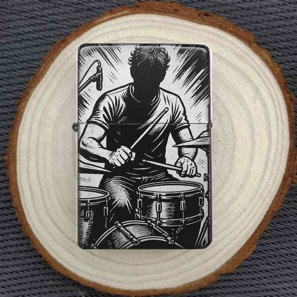 Feuerzeug Drummer Player Schlagzeug – personalisierbar