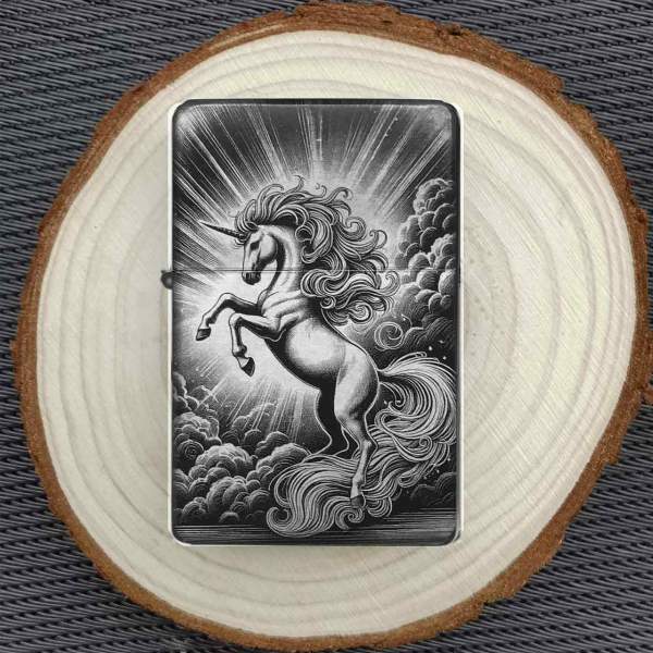Feuerzeug Unicorn – Fantasy Style Einhorn – personalisierbar