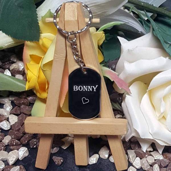 Fotogravur Dogtag Schlüsselanhänger aus Edelstahl