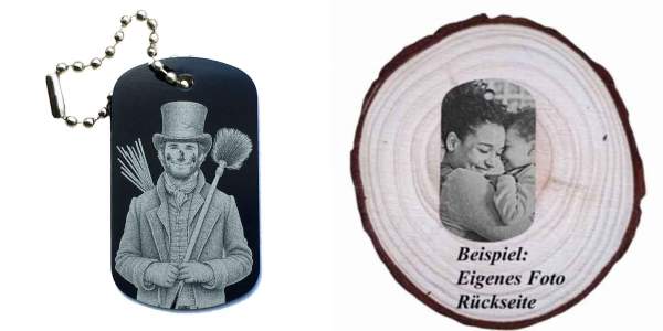 Schornsteinfeger Schlüsselanhänger Glücksbringer Dogtag mit Gravur