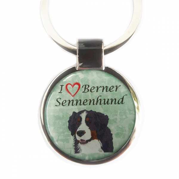 Berner Sennenhund Schlüsselanhänger mit Gravur personalisiert
