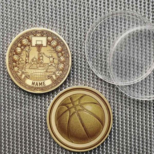 Personalisierte Basketball Münze "Player" | Gravur mit Name | Messing