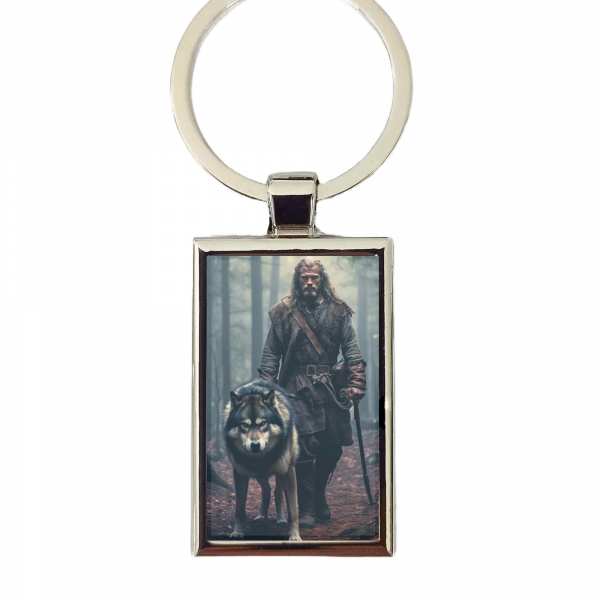 Wikinger Wolf Schlüsselanhänger personalisiert mit Gravur 