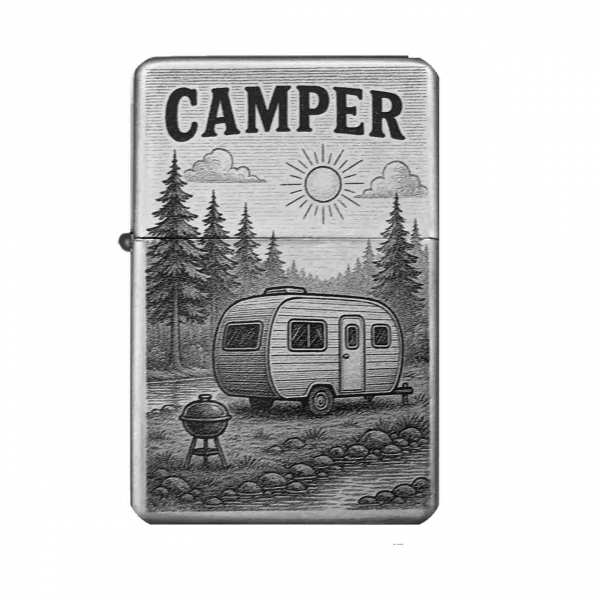 Sturmfeuerzeug "Camper Wohnwagen" – personalisierbar