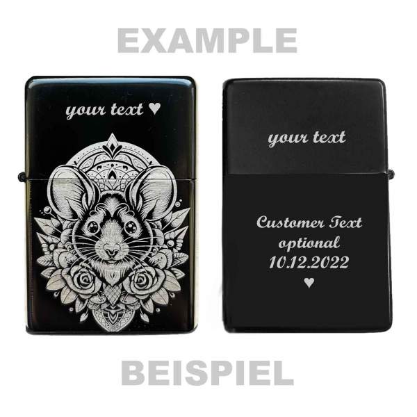 Briquet souris avec gravure cadeau pour les amateurs de souris personnalisé avec votre propre gravure de texte