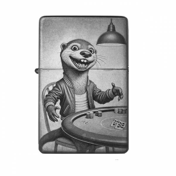 Sturmfeuerzeug "Otter Poker" Pokerspieler– personalisierbar