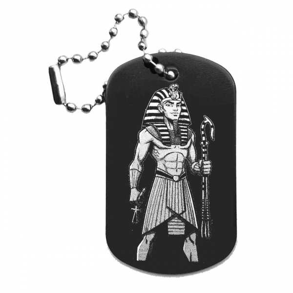 Pharao Dog Tag Anhänger mit Gravur | optional personalisiert | Shop-Fotogravur.de