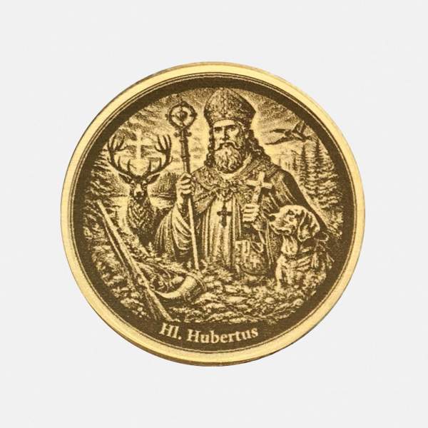 Schutzpatron St. Hubertus Messing-Münze – personalisierte Gravur Geschenkidee