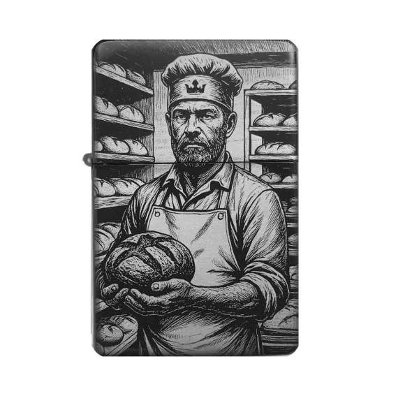Bäcker bei der Arbeit Feuerzeug mit Gravur | optional personalisiert | Shop-Fotogravur.de