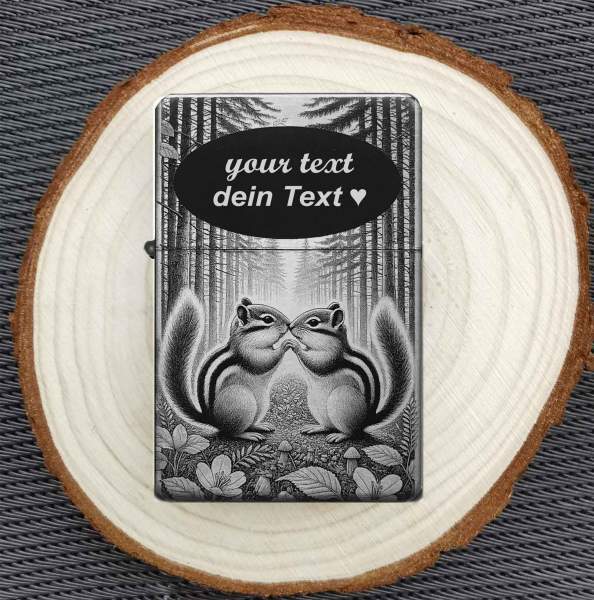 Backenhörnchen Feuerzeug Chipmunks Illustration personalisiertes Geschenk