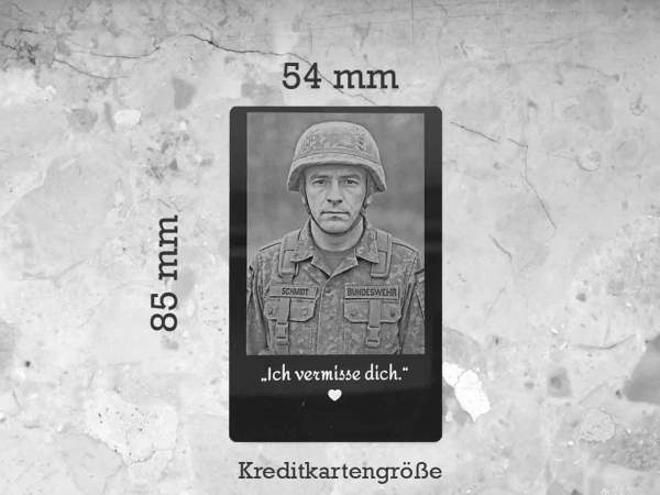 Personalisierbare Karte aus Metall – Geschenk für Soldaten und Angehörige der Bundeswehr