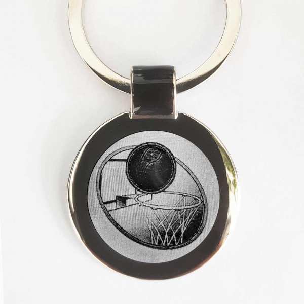 Basketball Korb Schlüsselanhänger personalisiert - original Fotogravur