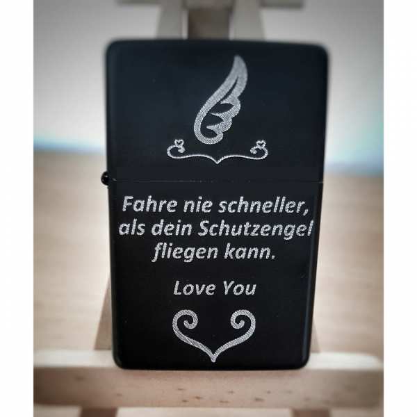 Gravur Feuerzeug Schutzengel - Sprüche und Redensarten