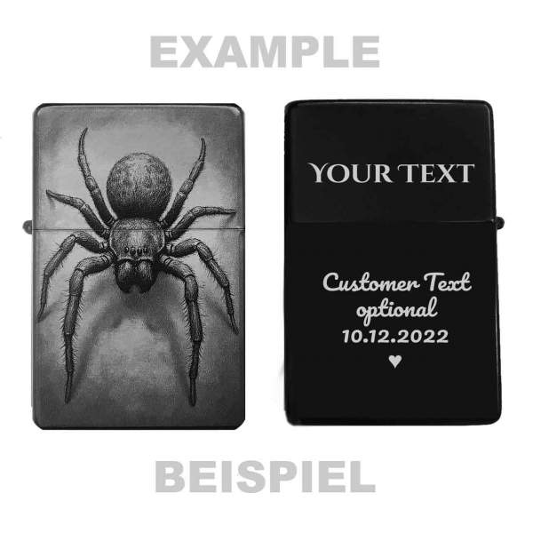 Spinne Feuerzeug optional personalisiert