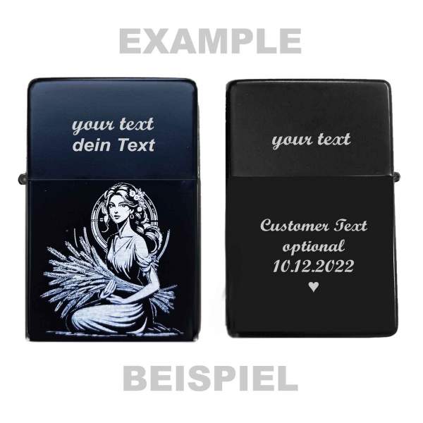 Jungfrau Sternzeichen Feuerzeug Glücksbringer mit Gravur personalisiertes Geschenk