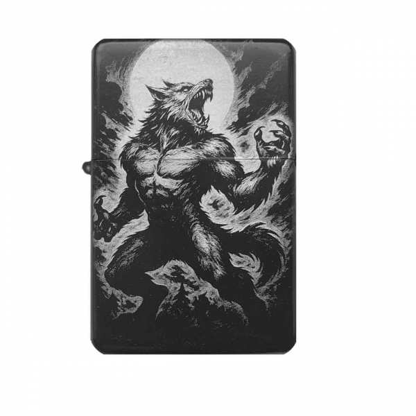 Sturmfeuerzeug "Werwolf & Vollmond" – personalisierbar