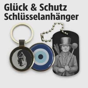 Schlüsselanhänger mit Glücks- und Schutzsymbolen