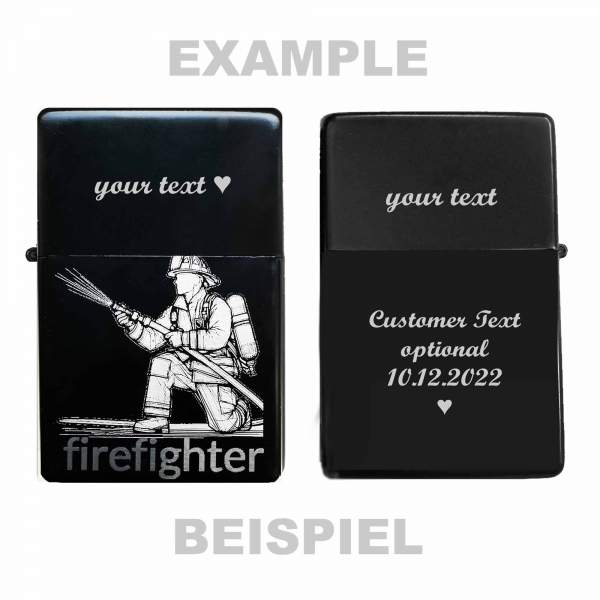 Gepersonaliseerde brandweeraansteker met persoonlijke tekstgravure, gepersonaliseerd cadeau-idee voor brandweerlieden en brandweerliede