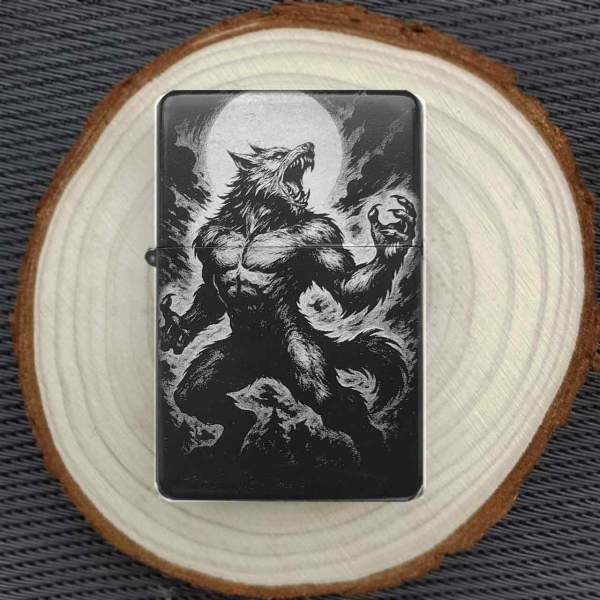 Feuerzeug Werwolf & Vollmond – personalisierbar