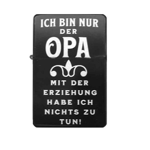 Opa Spruch Feuerzeug mit Gravur | optional personalisiert | Shop-Fotogravur.de