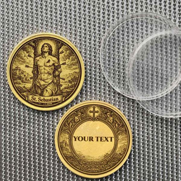 Gepersonaliseerde Munt Motief St. Sebastiaan met Gravure