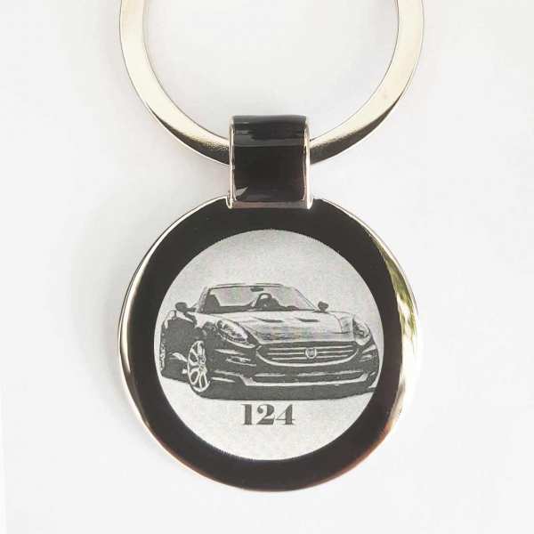 Fiat 124 Spider Modell 2016 Schlüsselanhänger personalisiert - original Fotogravur