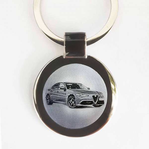 Alfa Romeo Giulia Veloce Gravur Schlüsselanhänger personalisiert